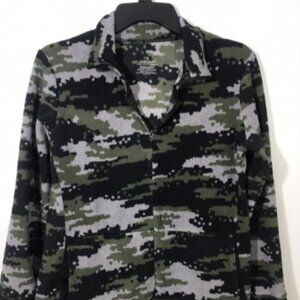 Cuddl Duds Fleecewear Womens L Fleece Camo 1/4 Zip with Pockets